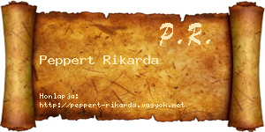 Peppert Rikarda névjegykártya